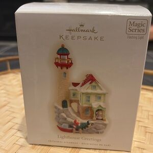 Hallmark Keepsake ornament. Magic Series. Flashing light. Lighthouse Greetings